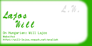 lajos will business card